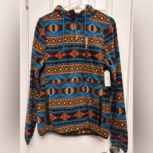 Dravus McKinnley Black/Blue Aztec Tech Fleece Hoodie - Small